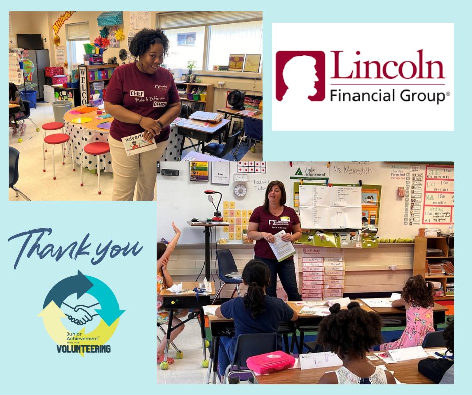 Lincoln Financial Group joined us at Jefferson Elementary on Monday! We couldn't be more excited to have Meredith and Opal as role models for these students.