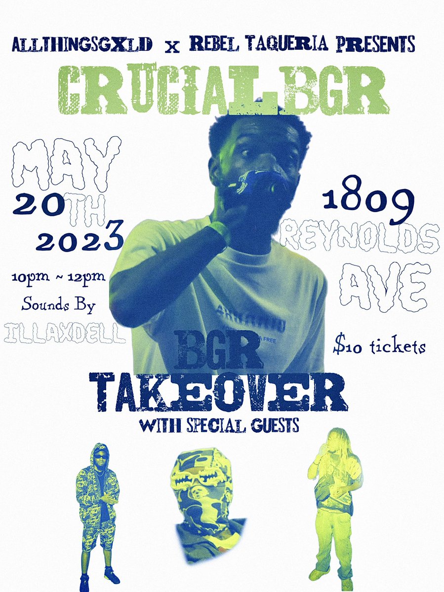 CrucialBGR's tweet photo. Charleston, SC—this Saturday me and then members gone be in town @RebelTaqueria to flip a stage💨 $10 tickets and shots going round. Pull up it’s all thereskiiii🤠 https://t.co/A8MuDF3iaP