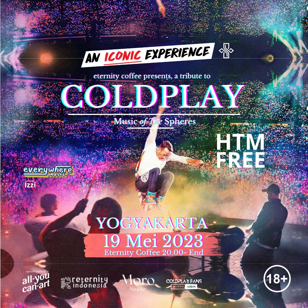 allyoucanart's tweet image. TOMORROW!

Eternity Coffee presents:

A Tribute to
COLDPLAY - Music of The Spheres

Friday, May 19th 2023
At Eternity Coffee (Jl. Kaliurang KM 12, YK)
8 pm - end

See you!

#allyoucanart #coffeeshop #tribute #coldplay #coldheads