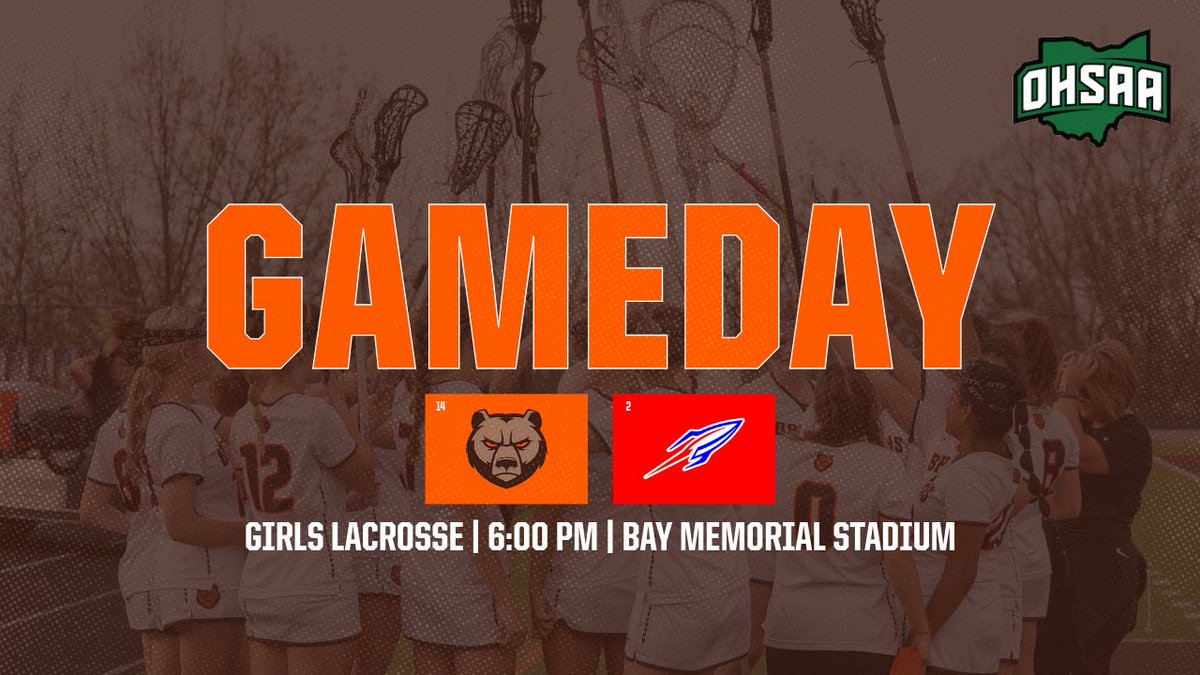 Padua Athletics (@paduaathletics) on Twitter photo It's GAMEDAY!! <a href="/Padua_Girls_LAX/">Padua HS Girls Lacrosse</a> takes on Bay in the second round of the OHSAA Tournament! First draw is scheduled for 6:00 pm at Bay HS!
📍Bay Memorial Stadium
⏰6:00 pm
🎟️ohsaa.org/tickets
D2 | Region 5
🐻#GoBruins
🥍#PlayLoud It's GAMEDAY!! <a href="/Padua_Girls_LAX/">Padua HS Girls Lacrosse</a> takes on Bay in the second round of the OHSAA Tournament! First draw is scheduled for 6:00 pm at Bay HS!
📍Bay Memorial Stadium
⏰6:00 pm
🎟️ohsaa.org/tickets
D2 | Region 5
🐻#GoBruins
🥍#PlayLoud