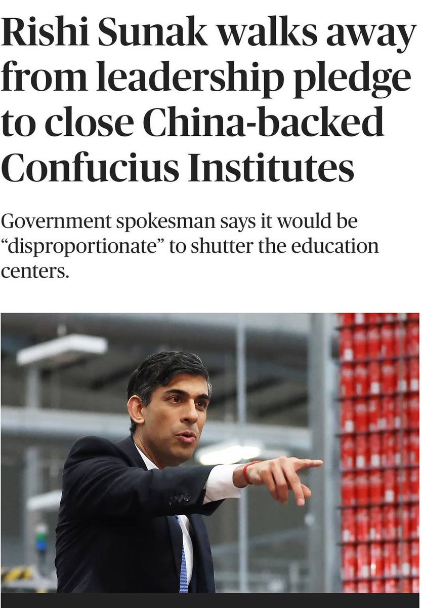 nathanlawkc's tweet photo. UK universities largely fail to actively protect academic freedoms. 

CCP influence persists on campus, threatening students from HK, Taiwan, Uyghur community, and also Chinese students cherishing democracy. 

@RishiSunak 's U-turn on Confucius Institute policy is shameful. https://t.co/5Q2drpMTEy