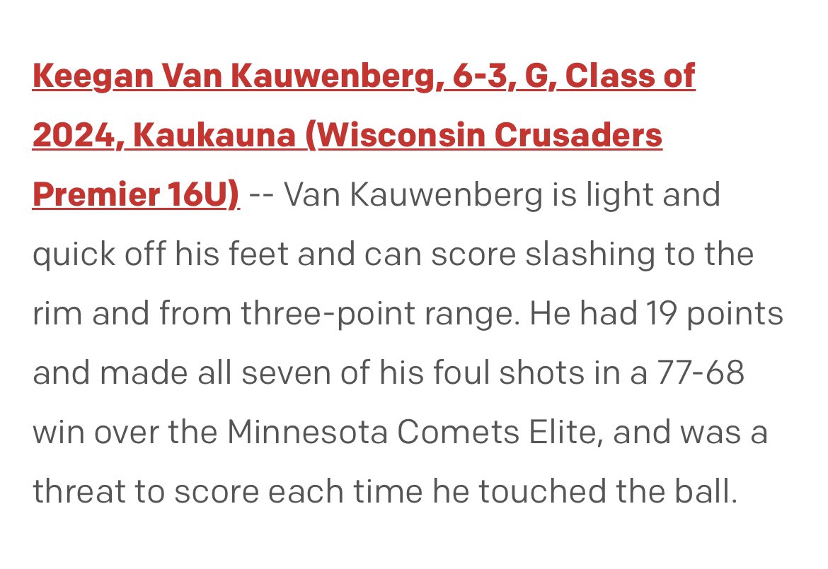 WCPremier2025's tweet photo. @DrewDaoust1 makes ALL FIRST TEAM of  @WisBBYearbook observation of Battle At The Lakes

@KVankauwenberg makes HONORABLE MENTION 

Great jobs boys !! 🙏‼️

#GoSaders @WICrusaders 
@Kaukaunabball @Mihai_Schnell 

@PHCircuit @PrepHoops_WI @PrepHoops @RyanJamesMN @scottybscout https://t.co/wOhxejzzVl
