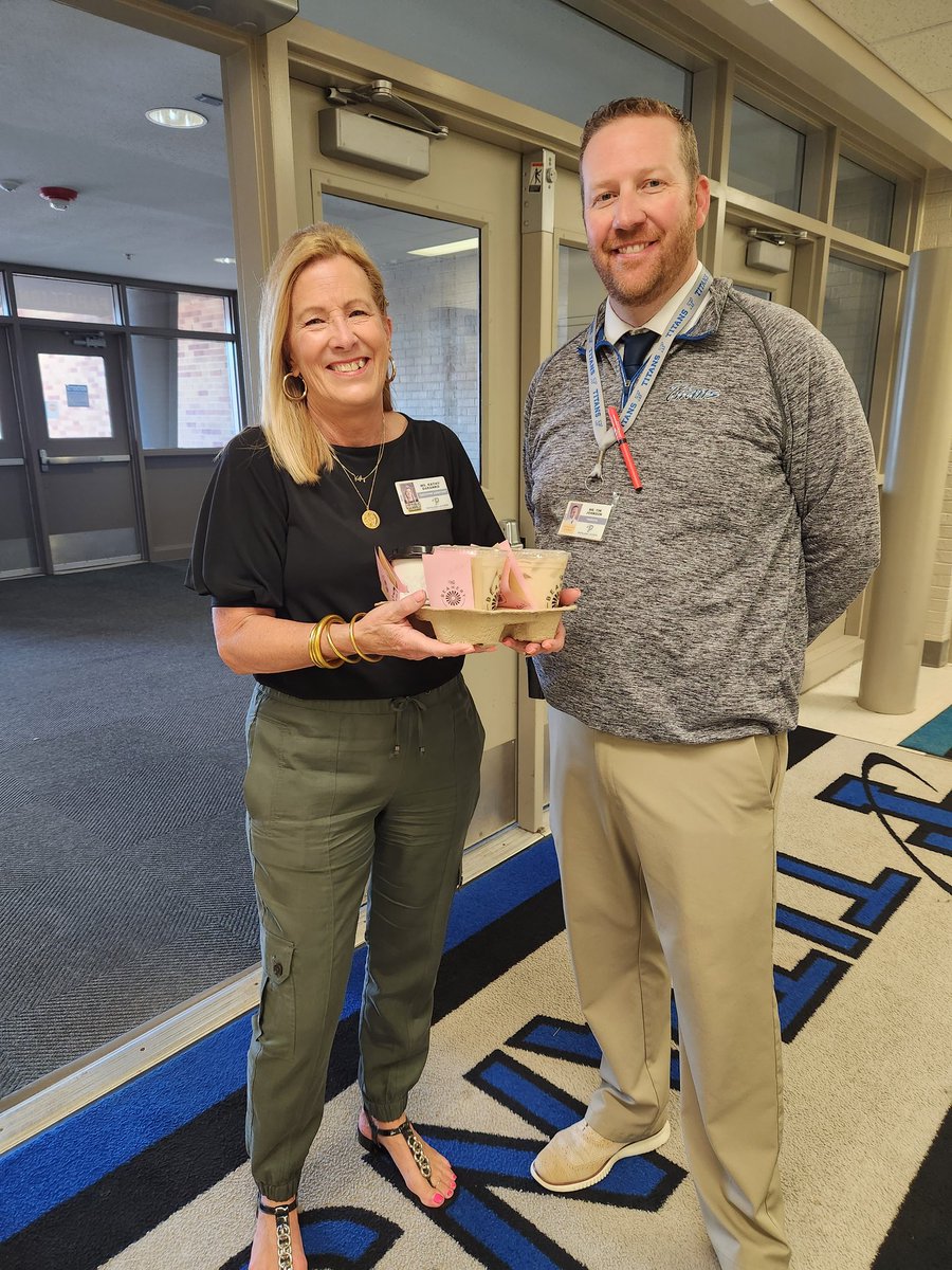 Mr. Johnson a jack of all trades! No he is not delivering coffee - he is guarding the door <a href="/PMS_Titans/">Papillion Middle School</a> <a href="/papillionpolice/">Papillion Police</a>