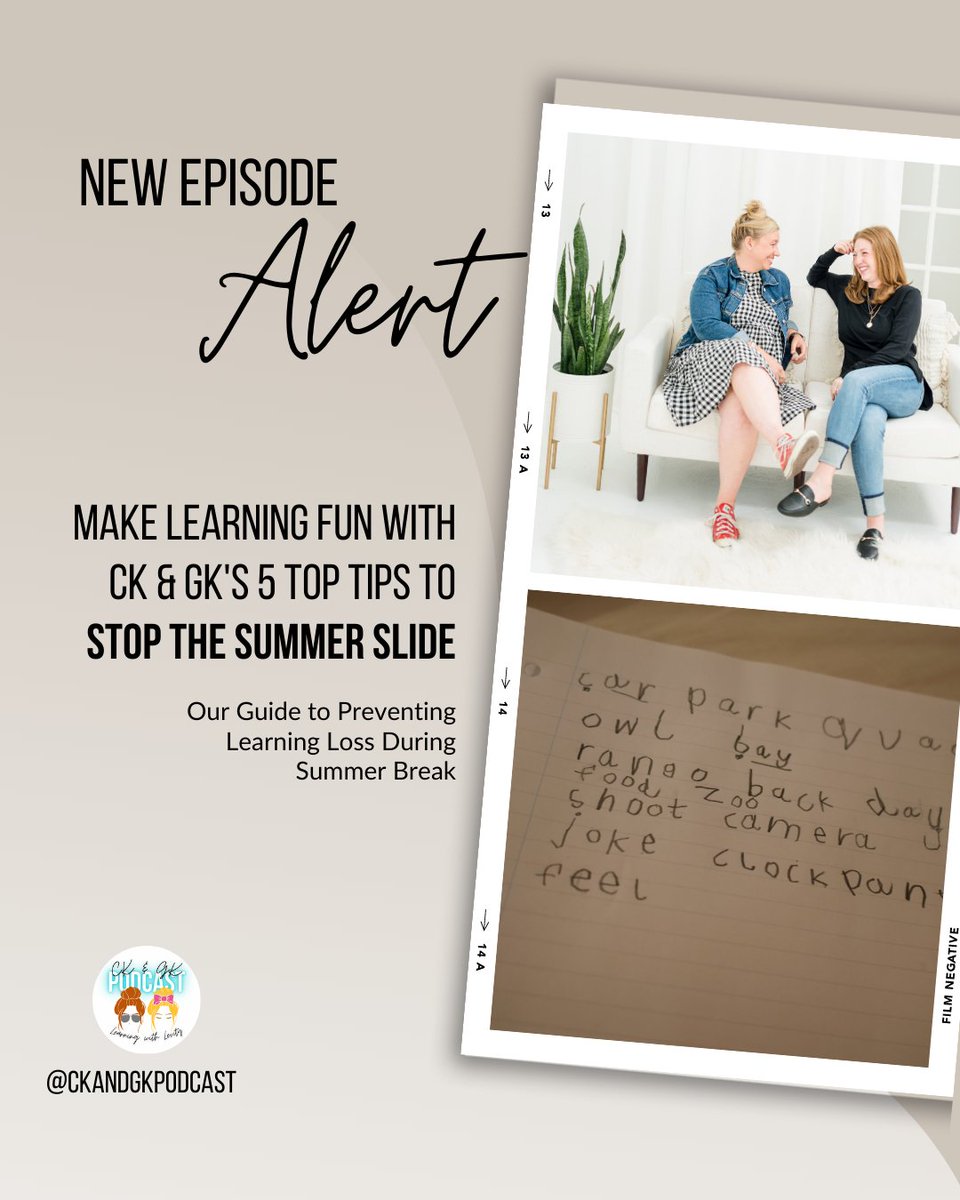 CKandGKPodcast's tweet image. Are you a parent struggling to keep your kids interested in learning this summer? CK &amp;amp; GK have got your back! Check out their latest episode for top tips to stop the summer slide &amp;gt;&amp;gt;&amp;gt; pod.link/1600435714

#SummerLearningLoss #SummerSlide #LearningIsFun CKandGKPodcast