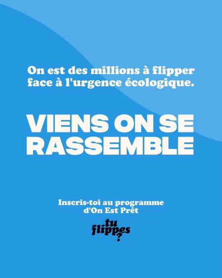 Forumeteoclimat's tweet image. 📢 @onestpret lance sa #News campagne de mobilisation #Tuflippes 😱

Objectifs❓sensibiliser à l’éco-anxiété qui est de +en+ grandissante! 

Jusqu’au 4 juin, le @Forumeteoclimat se joint à #OnestPret &amp;amp; t’invite à prendre soin de toi pr prendre soin du 🌎👉onestpret.com/tuflippes?oep