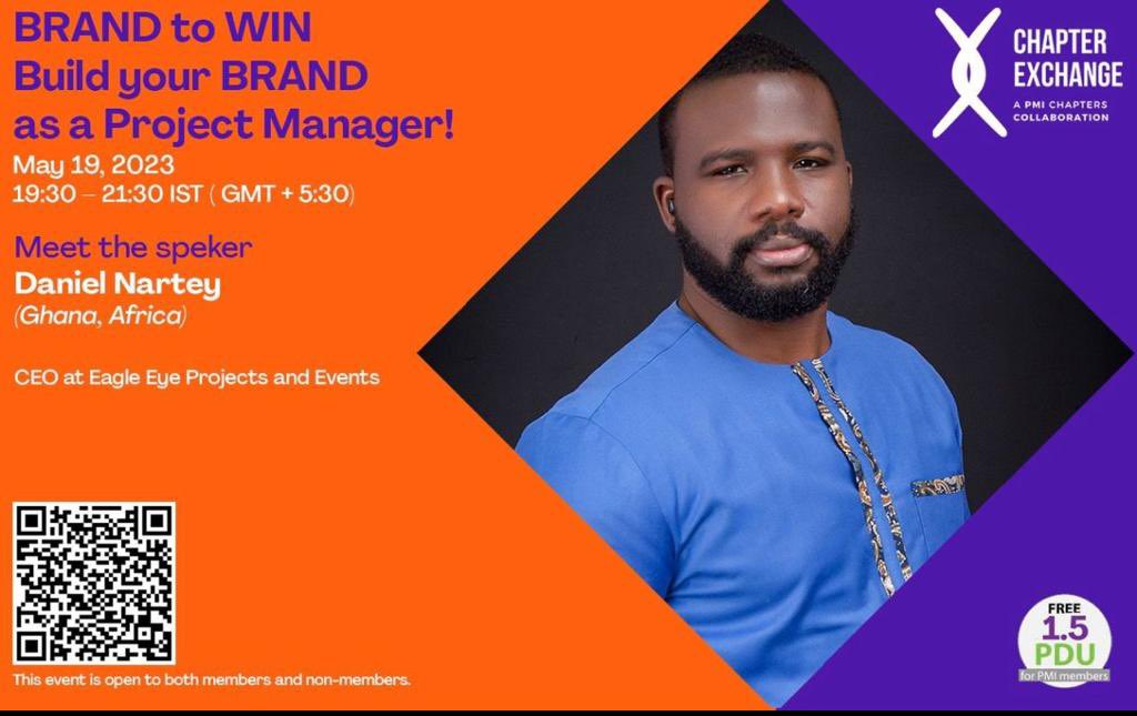 PMIGHChapter's tweet image. Meet our panelist from Ghana, Africa Daniel Nartey, PMP 
#pmichapterxchange season 4 event 4 -
BRAND TO WIN - Build your BRAND as a Project Manager!
Register here
lnkd.in/dWvtUTua
Our guest speaker Americo Pinto
Our panelists
Milan Dordevic(North America )