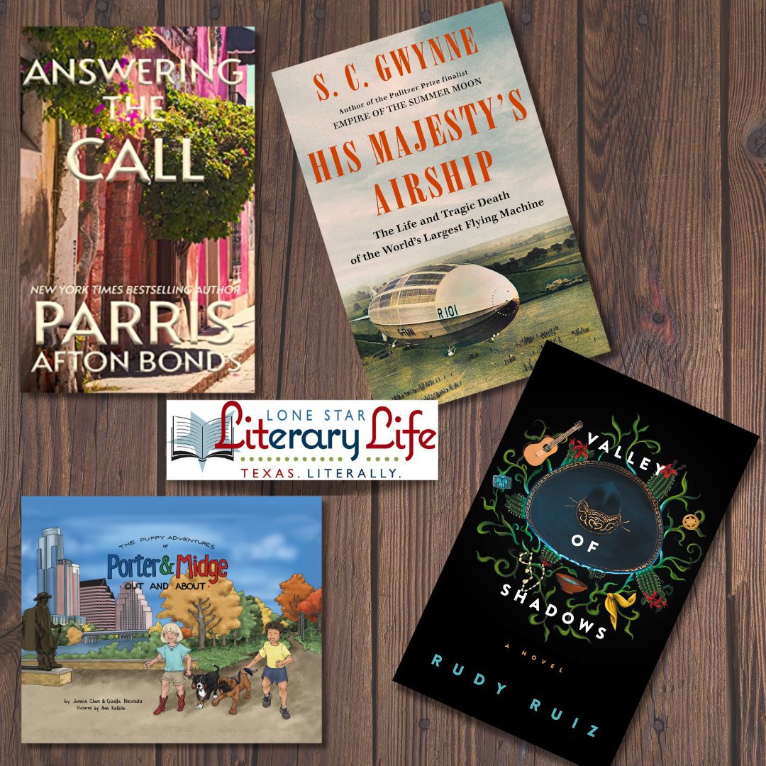 LoneStarLit's tweet photo. #LoneStarLit #WeekendReads! What are y'all reading this weekend? We're with @scgwynne / @ScribnerBooks; @Rudy_Ruiz_7 / @BlackstoneAudio &amp; @booksforwardpr; Jennie Chen &amp; Giselle Nevada; @parrisabonds / @MotinaBooks #FridayReads #LiteraryTexas #TexasReaders

https://t.co/3F0a2h5SLU https://t.co/elPd3VQnOG