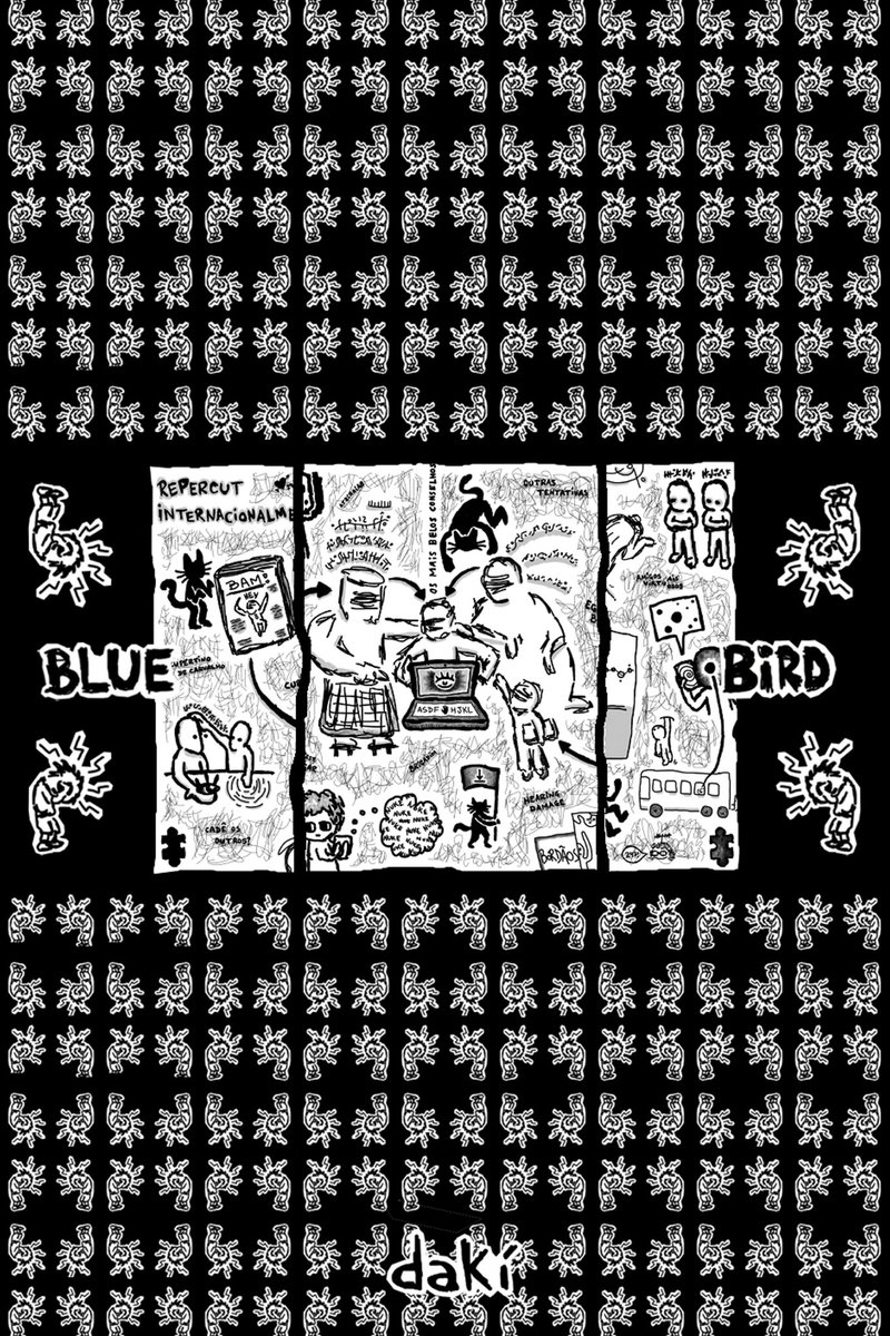 gibifoda's tweet photo. Bluebird, o novo gibi do Dakí, história autobiográfica do artista. Escrita em 2019 fala sobre o modo que usamos a internet, saúde mental e como a arte pode mudar a vida de qualquer pessoa. O lançamento do gibi acontece dia 20/05/2023 na Mandrake Comic Shop em Goiânia - GO. https://t.co/vaBDBxM8Gn
