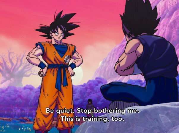 AnormalMino's tweet photo. As mentioned when the roughs came out last week, DBS ch.93 changes Goku and Vegeta’s chat about meditation. In the DBS: Super Hero movie, Goku didn’t even think meditation could be training, while in the manga, he’s mostly surprised to see Vegeta doing i… https://t.co/H0Wd7YS95h