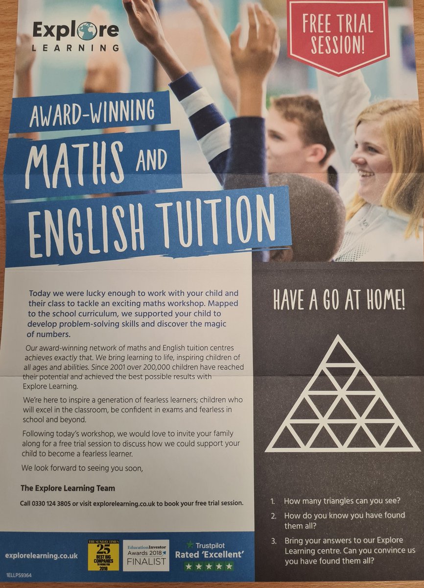 1) The past few weeks, Explore Learning Learning have introduced a range of problem-solving activities to our pupils. All children have been really engaged and enjoyed developing their mathematical skills and being 'Fearless Leaders'.