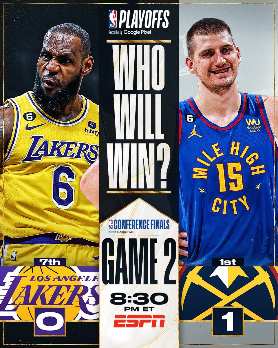 The Nuggets took Game 1 behind 34, 21 and 14 from the Joker.

How will LeBron, AD and the Lakers respond tonight on ESPN?