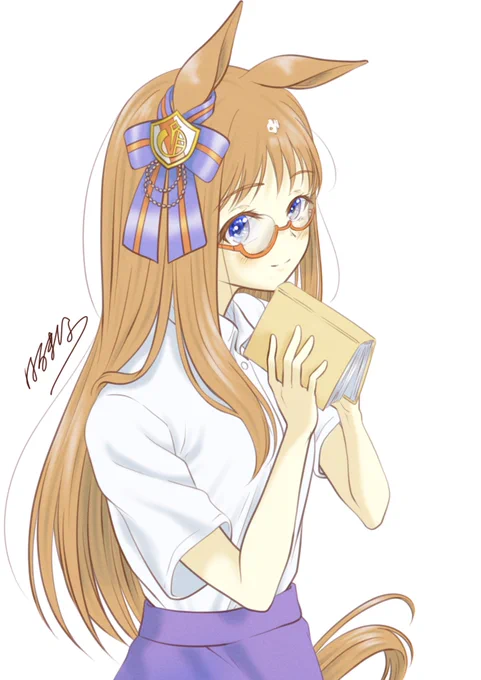 本を読む時の姿 #ウマ娘 #グラスワンダー