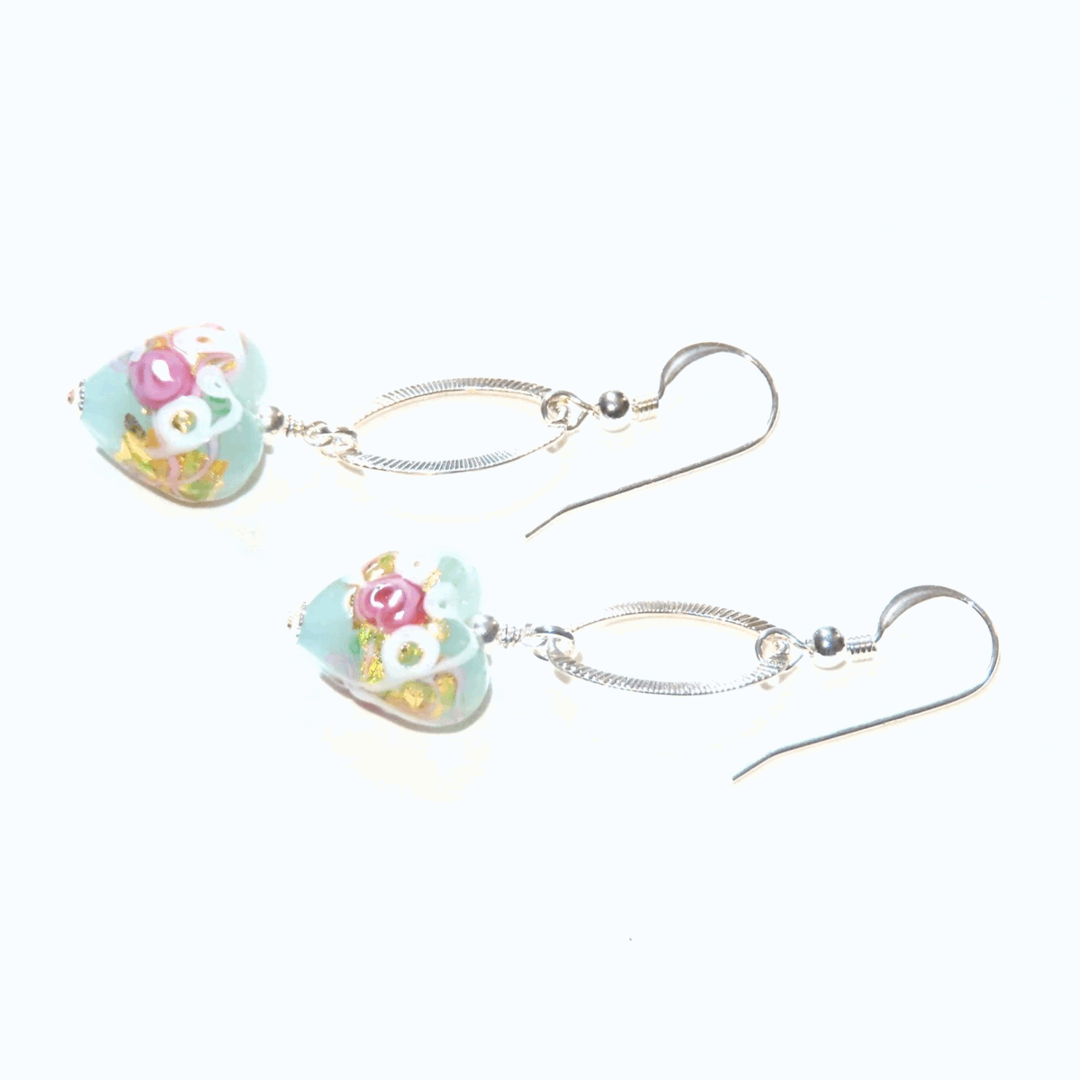 JKCMurano's tweet image. Murano Glass Aquamarine Heart Wedding Cake Long Silver Earrings tuppu.net/facf8312  #WeddingEarrings