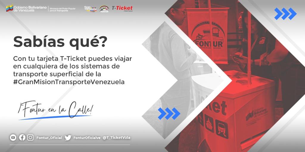 📡 ¿Sabes donde utilizar la tarjeta @T_TicketVzla ? 🤔

Aquí te lo contamos👇🏻

#CooperaciónYSolidaridad
¡Fontur en la calle!

@NicolasMaduro 
@TransporteGobVe 
@rvaraguayan 
@ELOYSULBARAN
@FonturOficialve