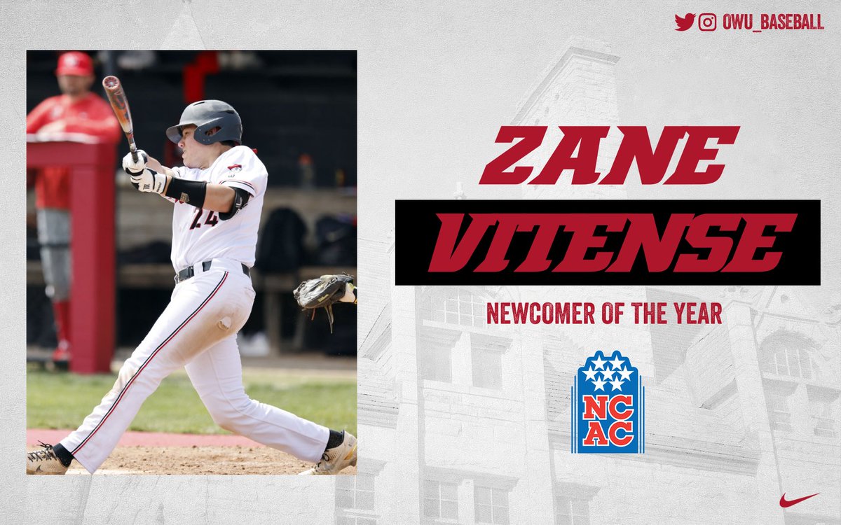 OWU_Baseball's tweet photo. Congratulations to our All-NCAC selections!

FR Zane Vitense - Newcomer of the Year / Second Team

SO Sammy Stoner - Second Team

SR DJ Neff - Third Team

#RollShops https://t.co/jHnxkMrrWg