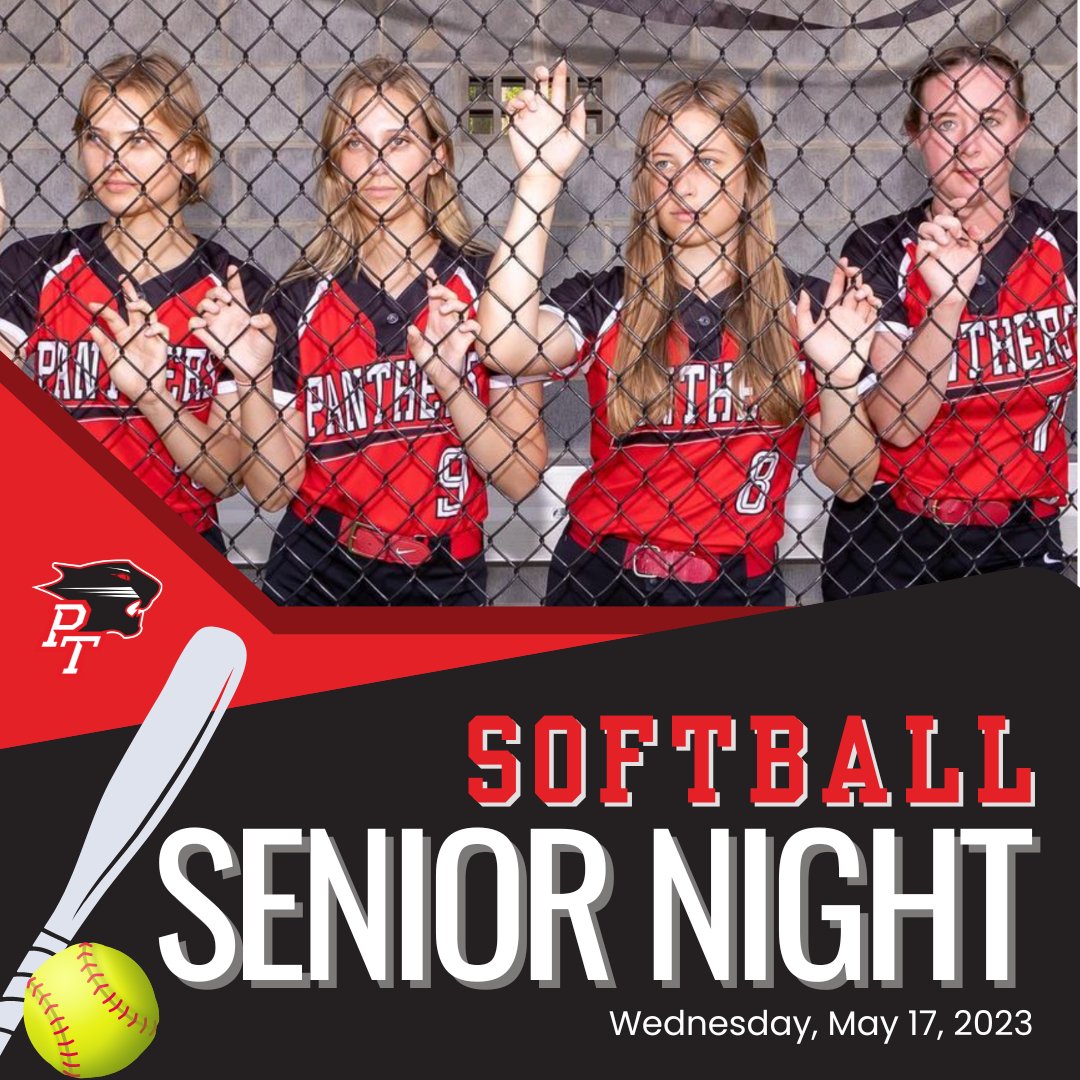 PTBoosterClub's tweet photo. Congratulations to the Softball team Seniors and their families who celebrated Senior Night last night! Seniors Anna, Alissa, Alyssa and Alex were recognized before the game. Way to go, Panthers! 🐾🥎 #getuppark #parktudor #parktudorsoftball Photos by: @WaltSr52 https://t.co/B4TGi9qBPw