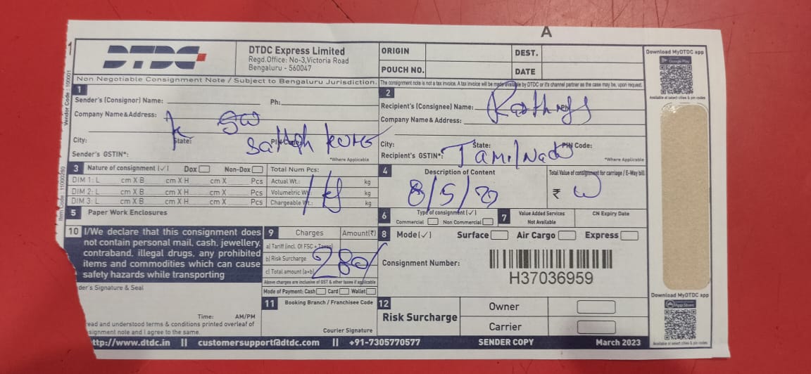 @DTDCIndia disappointed with how dtdc has handled this courier delivery. Shipped on 8th of may from Hyderabad and hasn't received yet. 10days to reach from Hyderabad to Pudukottai? Have escalated couple of times now, no proper resolution. Unreliable service!!