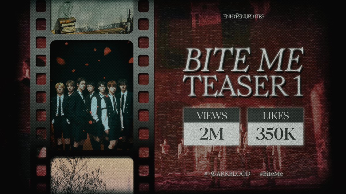 enhypenupdates's tweet photo. ENGENEs, here are our goals for the 'Bite Me’ MV Teaser 1. Let's reach our goal and gear up for the comeback! 🔥

Views: 2M | Likes: 350k
🔗 https://t.co/hocay8mzeo

BITE ME TEASER 1
#DARKBLOOD #BiteMe #ENHYPEN @ENHYPEN_members @ENHYPEN https://t.co/VEb57ctgOp