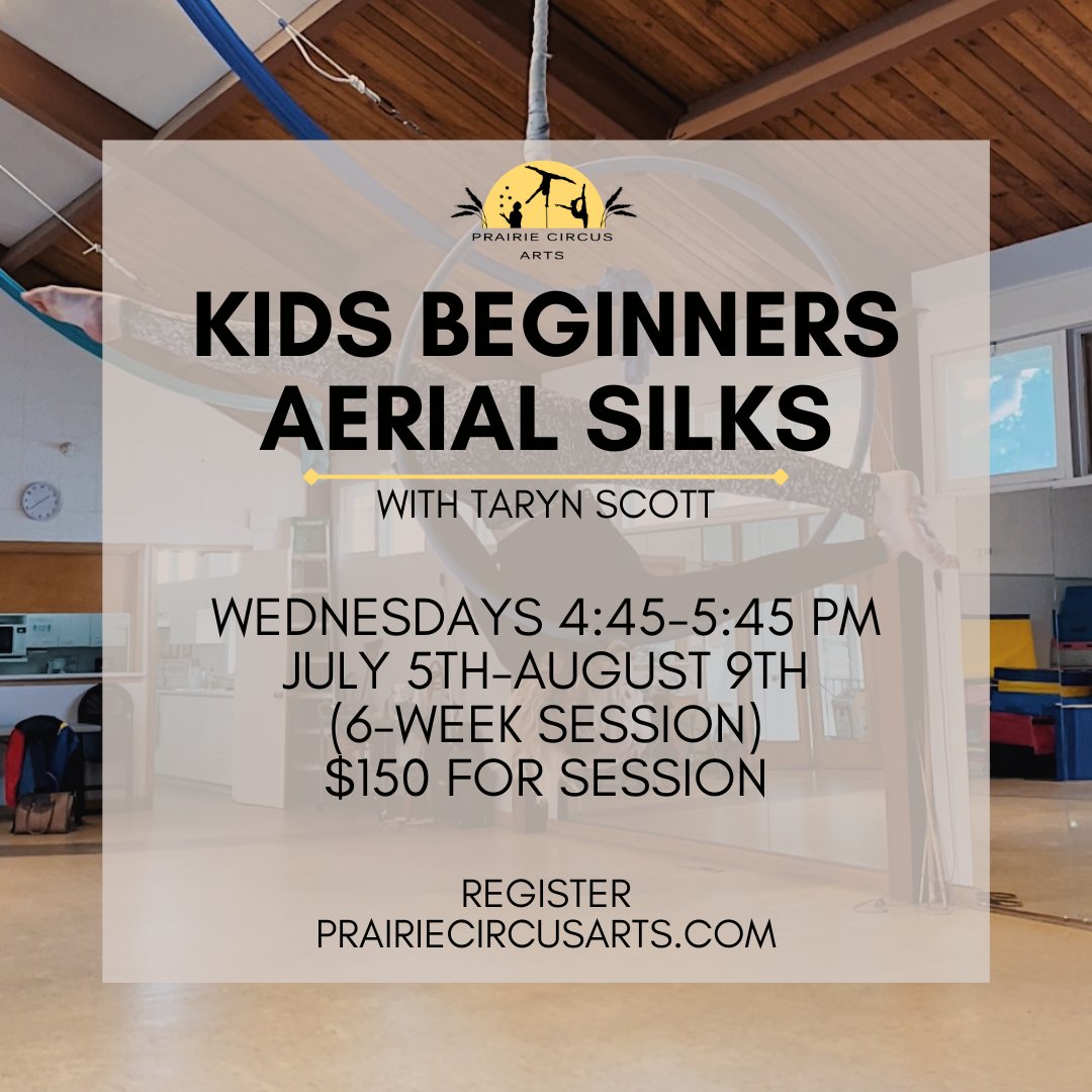 PrairieCircus's tweet photo. 🌞Aerial Silks SUMMER SESSIONS for kids are here. Sign up: https://t.co/m0Zlt4pki3

#Winnipeg #wpg #summerclasses #prairiecircusarts https://t.co/rkPu2Ze5ey