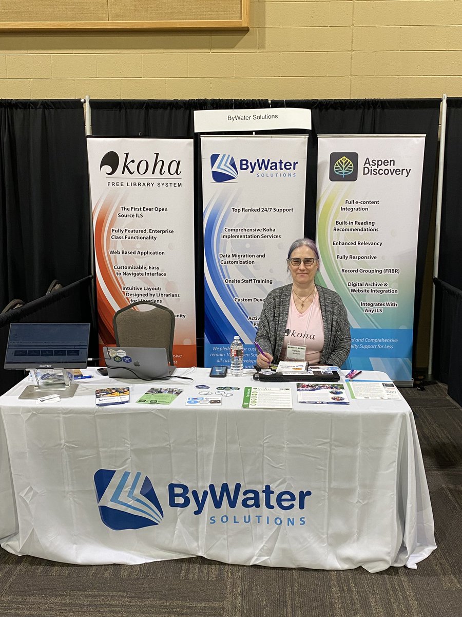 ByWaterSolution's tweet photo. Come see us in the exhibit hall at the @UtahLibAssoc conference!!
#utahlibraries #utah #librarians #opensource https://t.co/J8SfUWXt2P