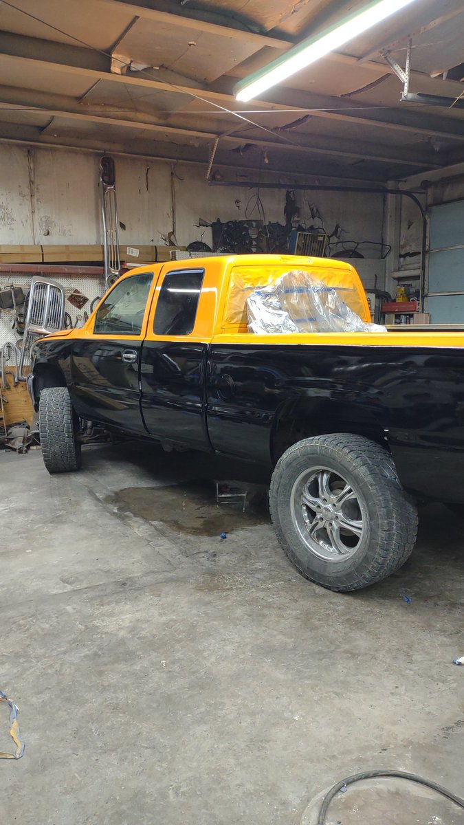 Y'all remember that truck I was working on. After 2 months of delay finally got painted. Anyway Gm!