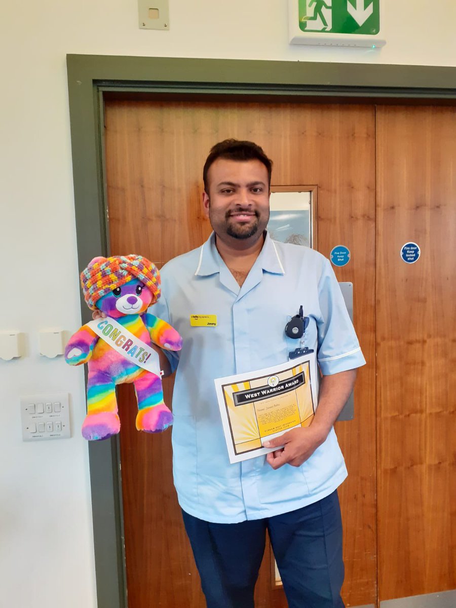 Congratulations to West Cluster’s fantastic HCA Jimmy for winning West Warrior of the month! He has recently joined our team & settled in so well & receiving lots of lovely feedback from staff & patients #rolemodel #westwarrior #HCA #healthcareassistant #teamspirit  #PatientCare