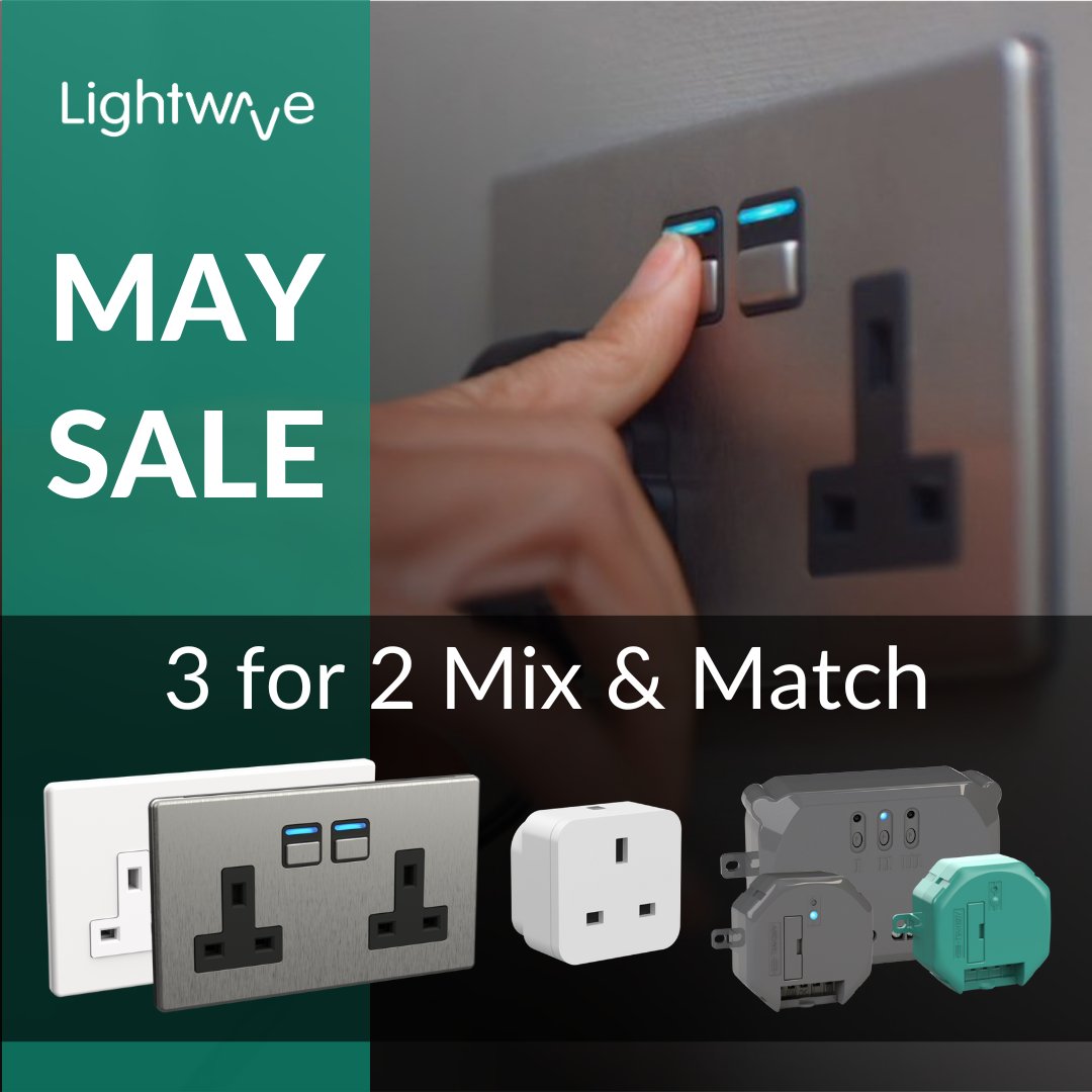 ⚡️Our #MaySale is Live! 3 for 2 ↔ Mix & Match

Add 3 eligible products to your basket, and the lowest priced item will be free! Discount applied at checkout.
Shop here: ow.ly/Kl4S50Or6YH

#techsale #energysaving #homeautomation #smartlighting #smartpower