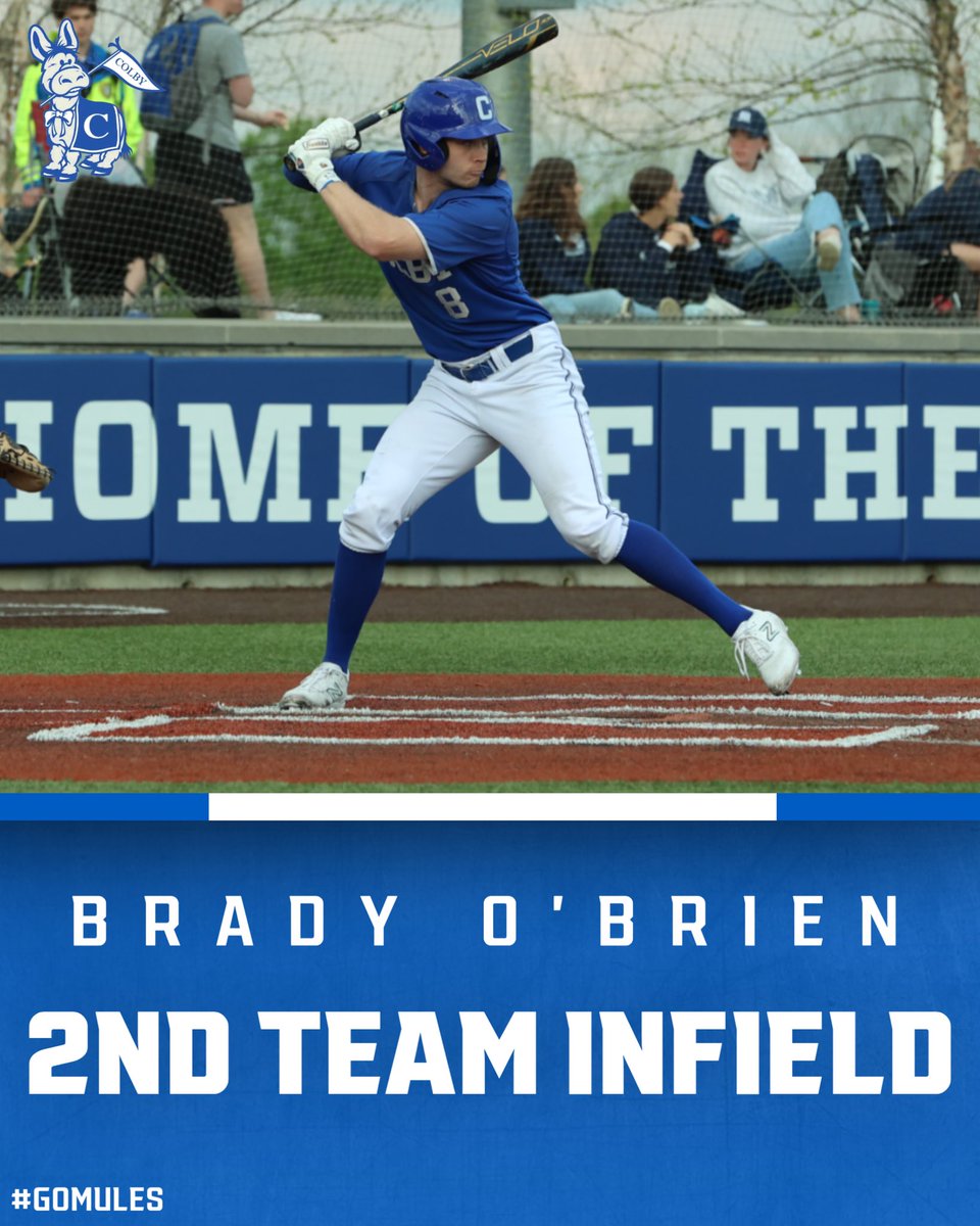 colbybsb's tweet photo. Congratulations to our guys receiving ALL-NESCAC team honors: @JackPletter - 1st Team Pitcher, @ColePalmeri - 1st Team DH and both @BrienBrady &amp; Ryan Grace - Second Team Infield #GoMules https://t.co/0NDmyO8gKs
