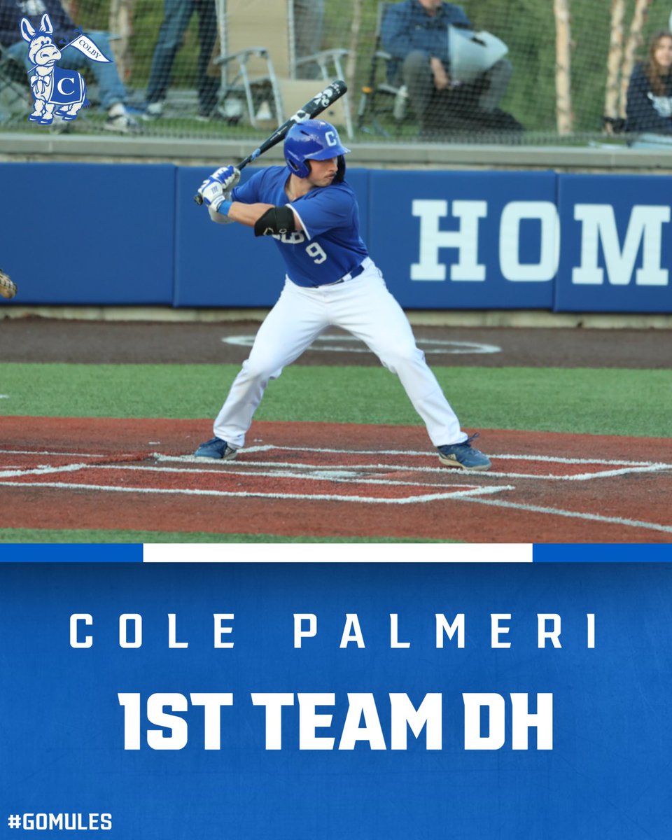 colbybsb's tweet photo. Congratulations to our guys receiving ALL-NESCAC team honors: @JackPletter - 1st Team Pitcher, @ColePalmeri - 1st Team DH and both @BrienBrady &amp; Ryan Grace - Second Team Infield #GoMules https://t.co/0NDmyO8gKs