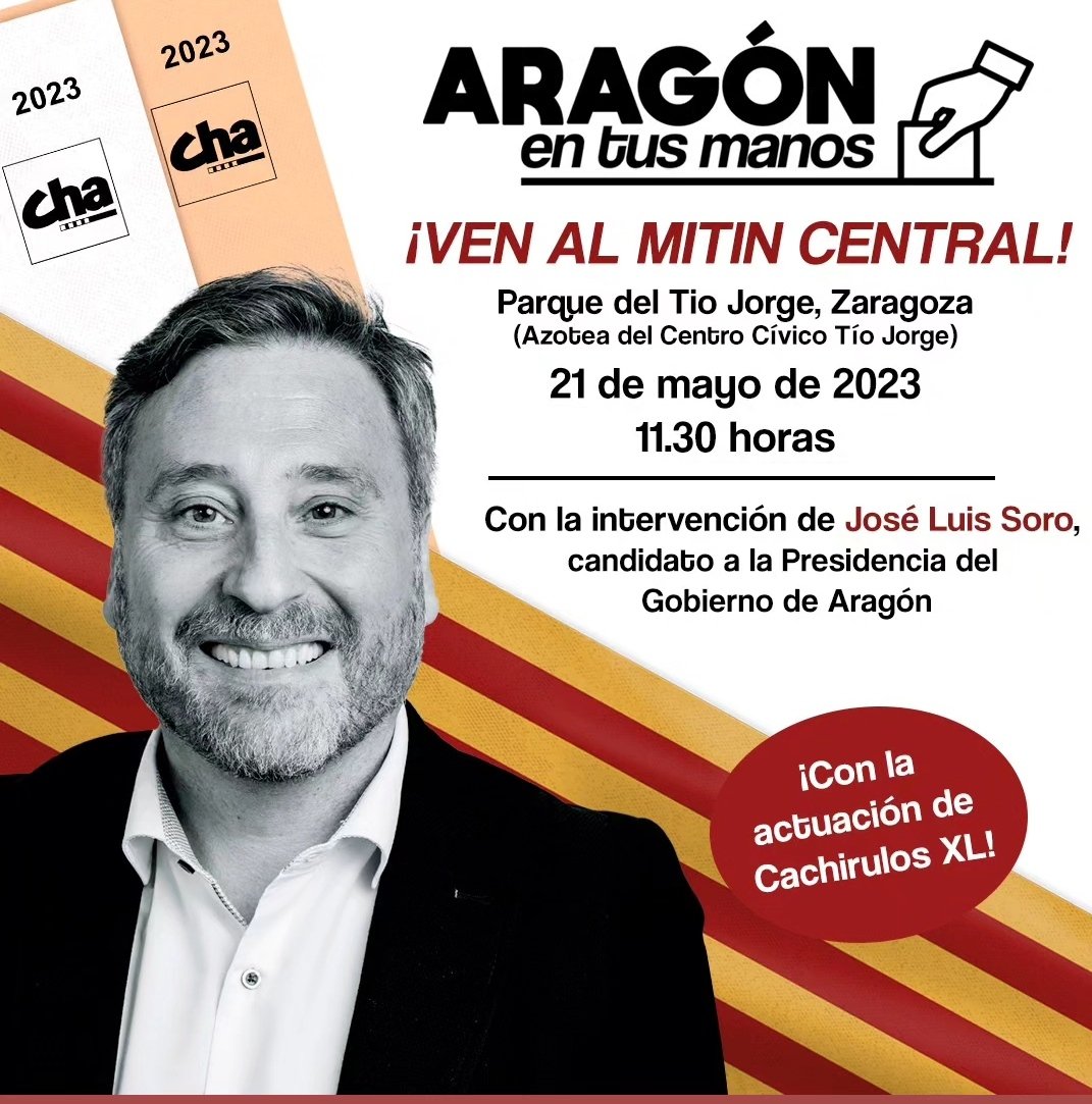chunta's tweet image. 👉 #Mitin central en #Zaragoza #21demayo .
