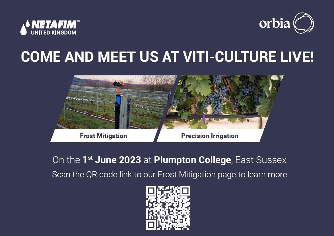 NetafimUk's tweet photo. We are going to the VITI-CULTURE LIVE show on the 1st of June. 

Come and meet us there to talk about Frost mitigation solutions and Precision irrigation.

See you there!

#netafimuk #growmorewithless #vineyards #wine https://t.co/NrFMeUIrOE
