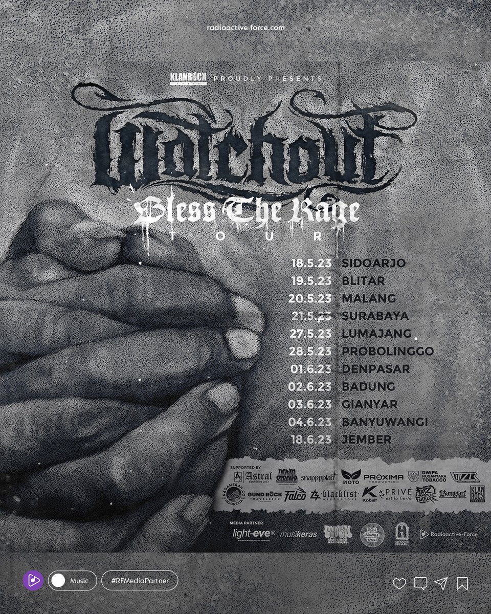 RFwebzine's tweet image. Agenda tur @WATCHOUTHC sudah dimulai hari ini di Sidoarjo dan disusul di kota terpilih yang ada di Jawa Timur hingga Bali. Merapat di titik terdekat dari kota kalian, Bruh.

Baca selengkapnya:
radioactive-force.com/post/watchout-…

#RadioactiveForce