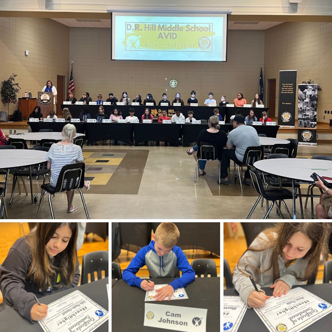 Yesterday, we hosted our first annual AVID Signing Day.  We are so proud of these students for making a commitment to be leaders and master learners at D.R. Hill next year! #TheHill #D5Difference #AVID