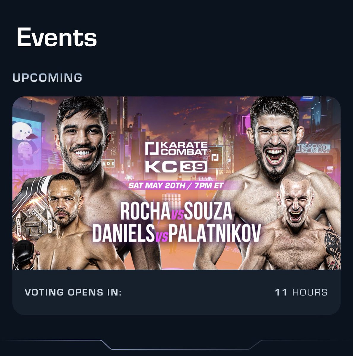 KarateCombat's tweet photo. GM 🥋 — fighter picks open in less than 12 hours!
Web App: https://t.co/qTjrpMXcQI
iOS App: https://t.co/5LEVLxQ453 https://t.co/QkZE5Qsm1I