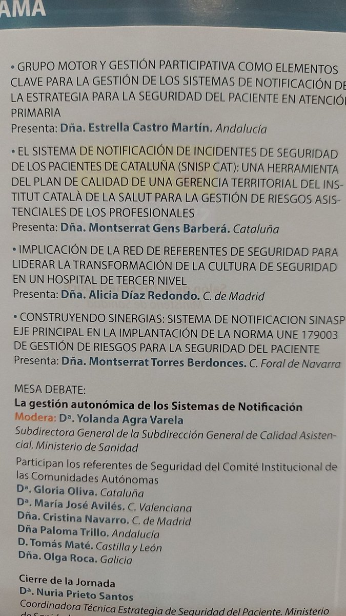 PilarAstier's tweet photo. Mesa 2 sobre experiencias #SiNASP en organizaciones sanitarias @sanidadgob
Modelo #SegPac de #AP Cordoba, Modelo #integrado Gerencia Territorial Camp de Tarragona,
Modelo Hospital de CA Madrid
y buscando sinergias con la norma UNE 179003 en Navarra https://t.co/i0g3Gup6FQ
