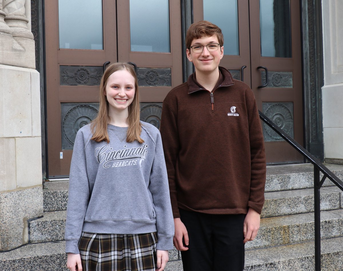 RogerBaconHS's tweet photo. We are down to the "final four" of our "Top 10" for the c/o of '23.   

Olivia Radecki is 4th in the class.  She will attend the @uofcincy  next year to study English.

John is 3rd in the class.  He will also attend @uofcincy to study Mechanical Engineering. https://t.co/dHZxaK7hSB