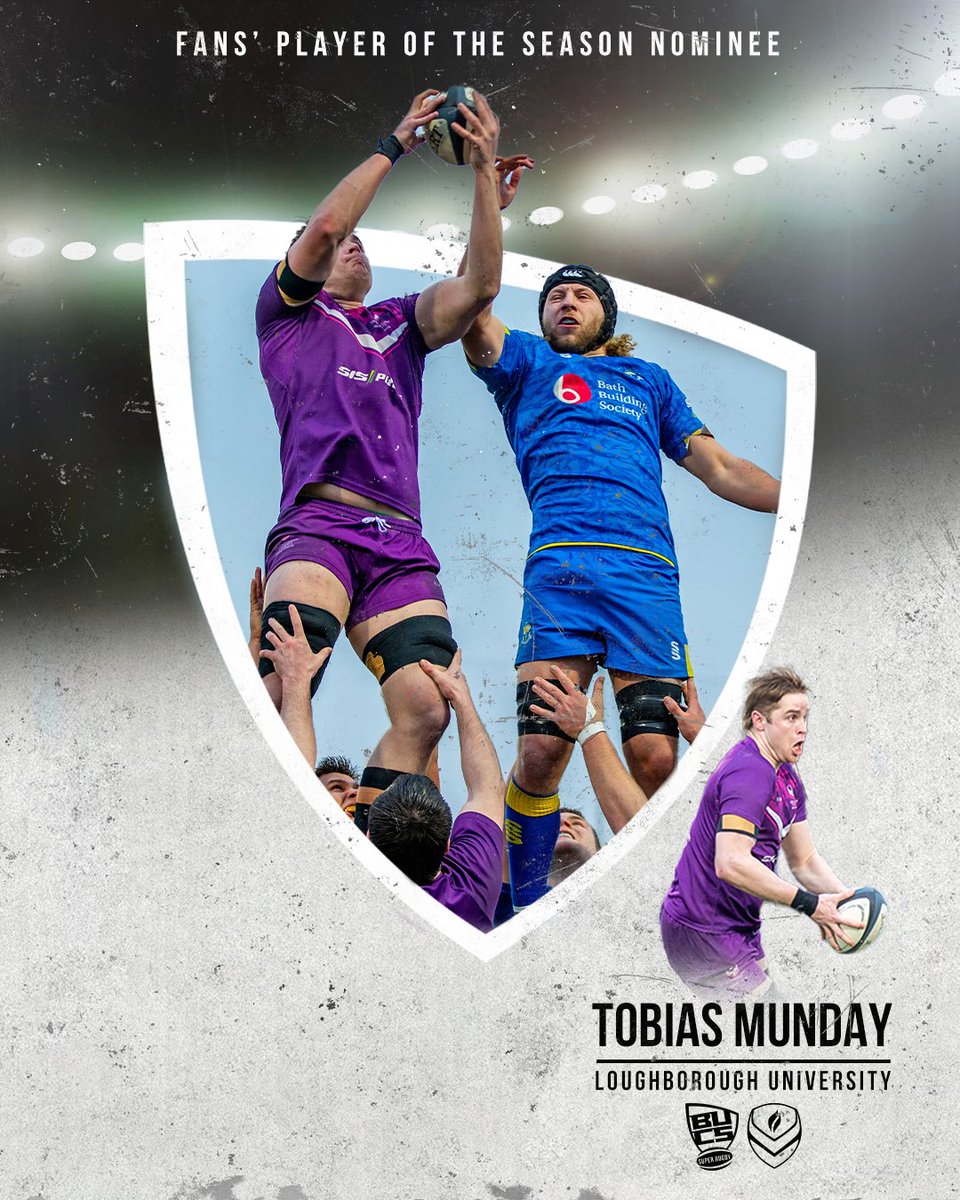 BUCS Super Rugby Fans' Player of the Season Nominee

🟣 Tobias Munday | @LboroRugby

Link in bio if Tobias gets your vote 🗳️ #BUCSSuperRugby