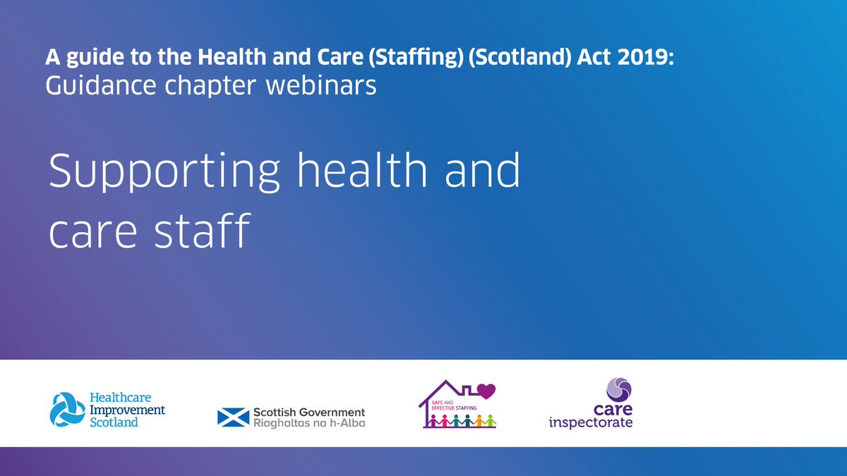 New legislation to enable safe staffing and the best outcomes for people in our care arrives in Scotland on 1 April 2024. Be ready for it. Learn how guidance is being developed and have your say. Sign up to the webinars
healthcareimprovementscotland.org/news_and_event…