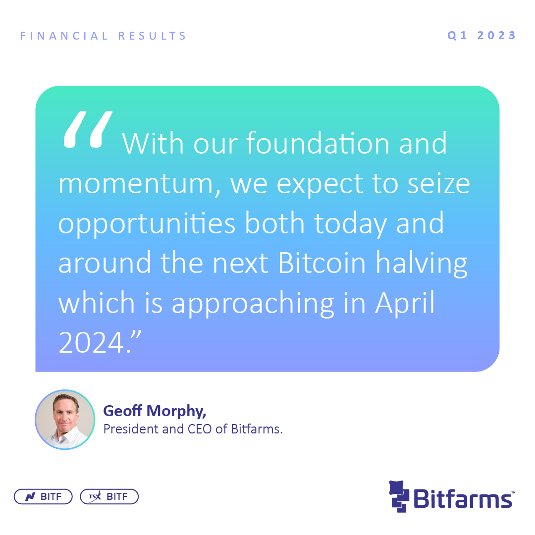 keelinfra_'s tweet photo. 🗣️ Geoff Morphy, #Bitfarms President &amp; CEO: “Averaging 14.4 #BTC mined per day in Q1 2023, we reached 1,297 BTC for the quarter and exceeded 21,000 BTC mined by hydropower since inception through May 7, 2023.”

🔗 Press Release: https://t.co/S7ETxZtx28

🚀 $BITF #BitcoinMining https://t.co/hnI9ZtRp2x