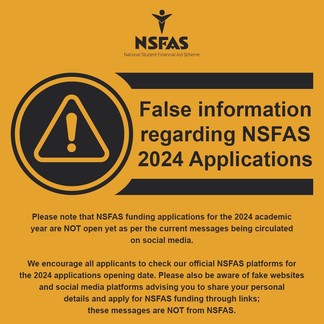 🔔🔔🔔FALSE information regarding NSFAS 2024 Applications❗️
