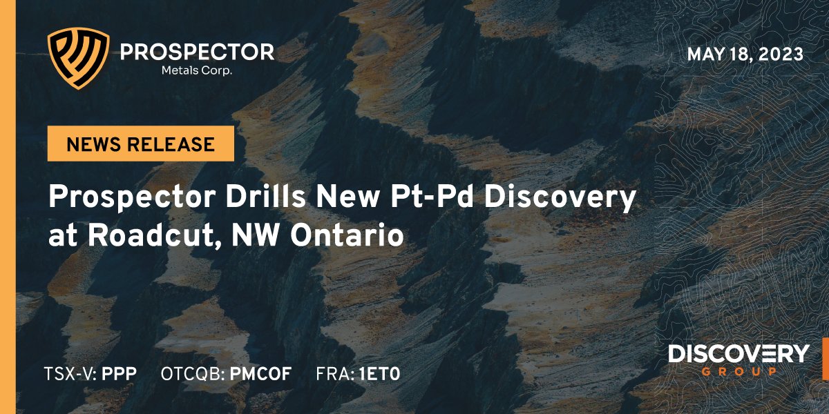 ProspectorMetal's tweet photo. NEWS: Prospector Drills New Pt-Pd Discovery at Roadcut, NW Ontario

Full release: https://t.co/c2LivjKVME

$PPP $PMCOF https://t.co/fZyfV7F0p9