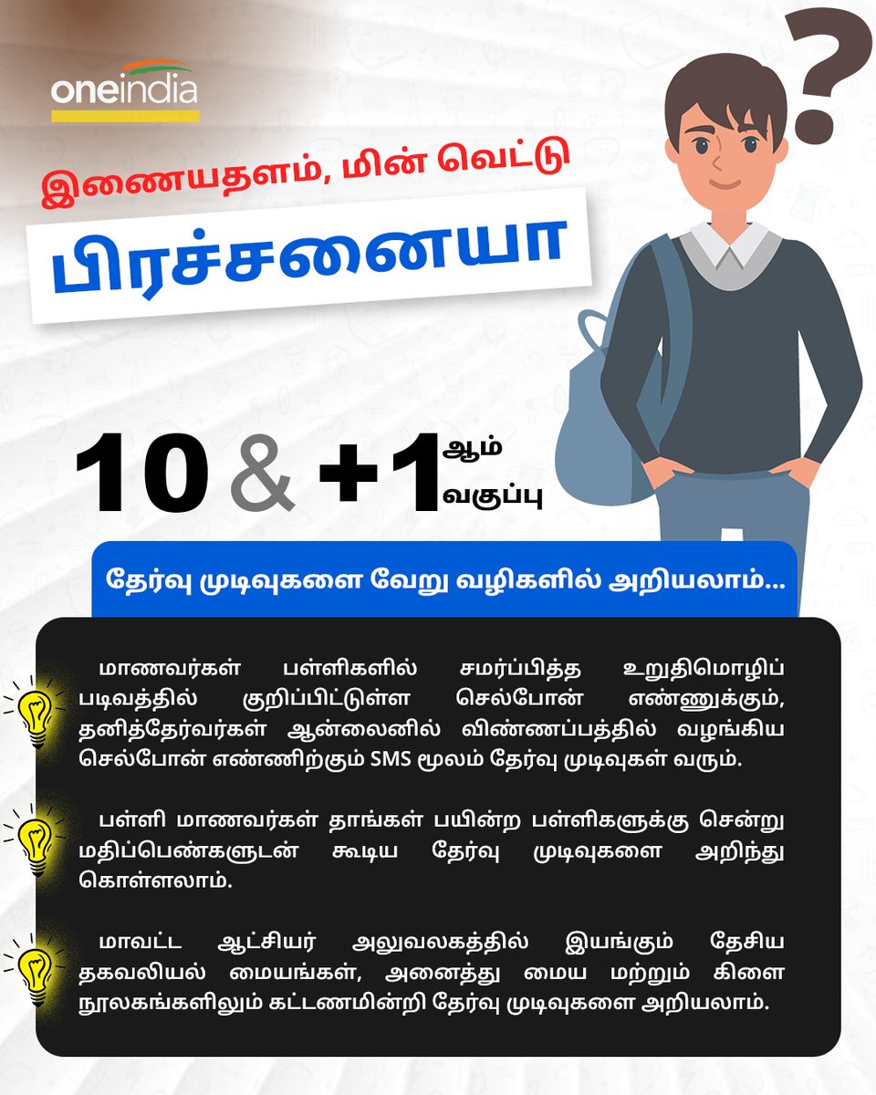 நாளை 10, 11ம் வகுப்பு தேர்வு முடிவு.. இன்டெர்நெட், பவர்கட் பிரச்சனையா? 3 வழிகளில் ஈசியா பார்க்கலாம்

tamil.oneindia.com/news/tamilnadu…

#education #sslc #plus1 #examination #tamilnadugovt #கல்வி #எஸ்எஸ்எல்சி #பிளஸ்1 #தேர்வு