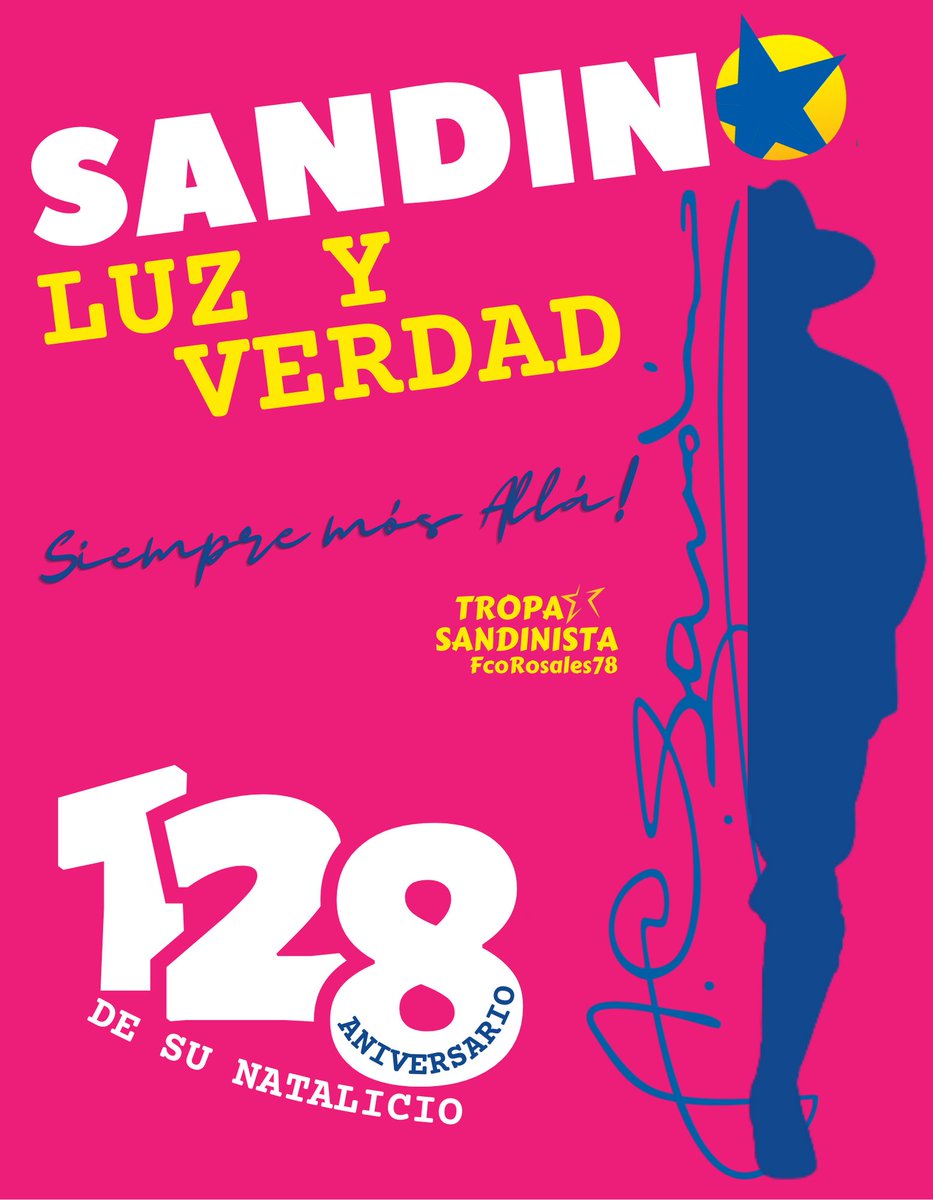 Somos el pueblo de Augusto C. Sandino y orgullosos hoy 18 de mayo, celebramos su vida y el inmortal ejemplo que dio al mundo de valentía, de entrega, somos el pueblo de Sandino, el pueblo que ni se vende ni se rinde jamás.

#SandinoLuzYVerdad 
#TropaSandinista 
<a href="/Uva22/">𝑼𝒗𝒊𝒕𝒂</a> <a href="/jbrisol/">🅰️racely ♏ 🧲anales❤️🖤</a>