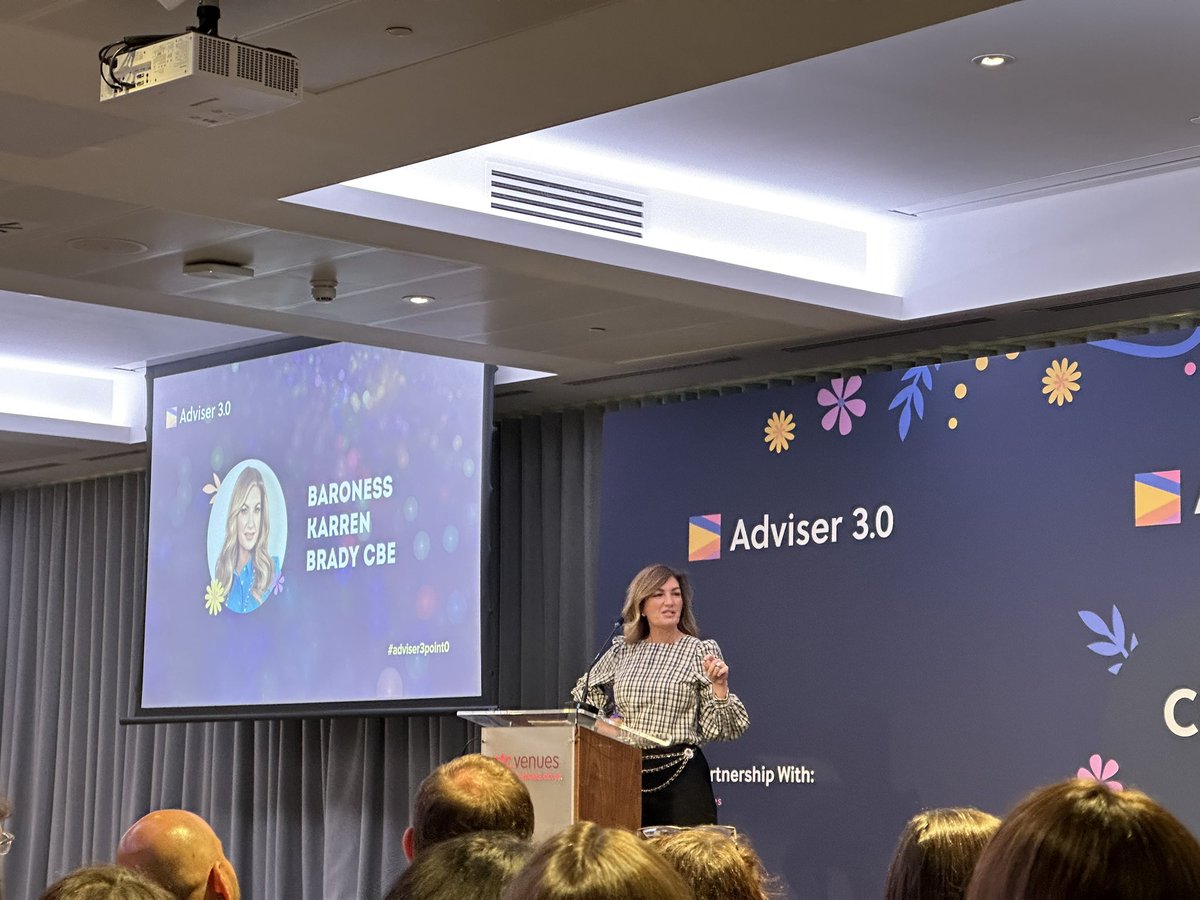 Absolutely loved hearing from <a href="/karren_brady/">Baroness Karren Brady CBE</a> all young girls with courage, ambition , determination, values and leadership should tune in #adviser3point0 #womeninbusiness Bravo 👏🏻👏🏻👏🏻