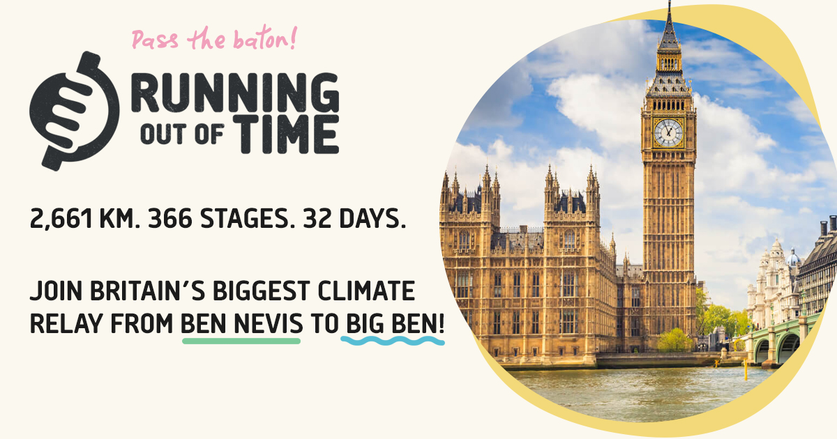 LetsGo_Zero's tweet photo. Are you joining #RunningOutOfTime?! 🌏 Britain’s biggest sporting celebration of climate action and nature!
🎉 Covering 30 counties and 2,661km, find out how you can get involved!
https://t.co/apgKNRjkAb
#RunningOutOfTime #BenToBen #CarryTheBaton #TheClimateRelay https://t.co/8VMuOTQENX