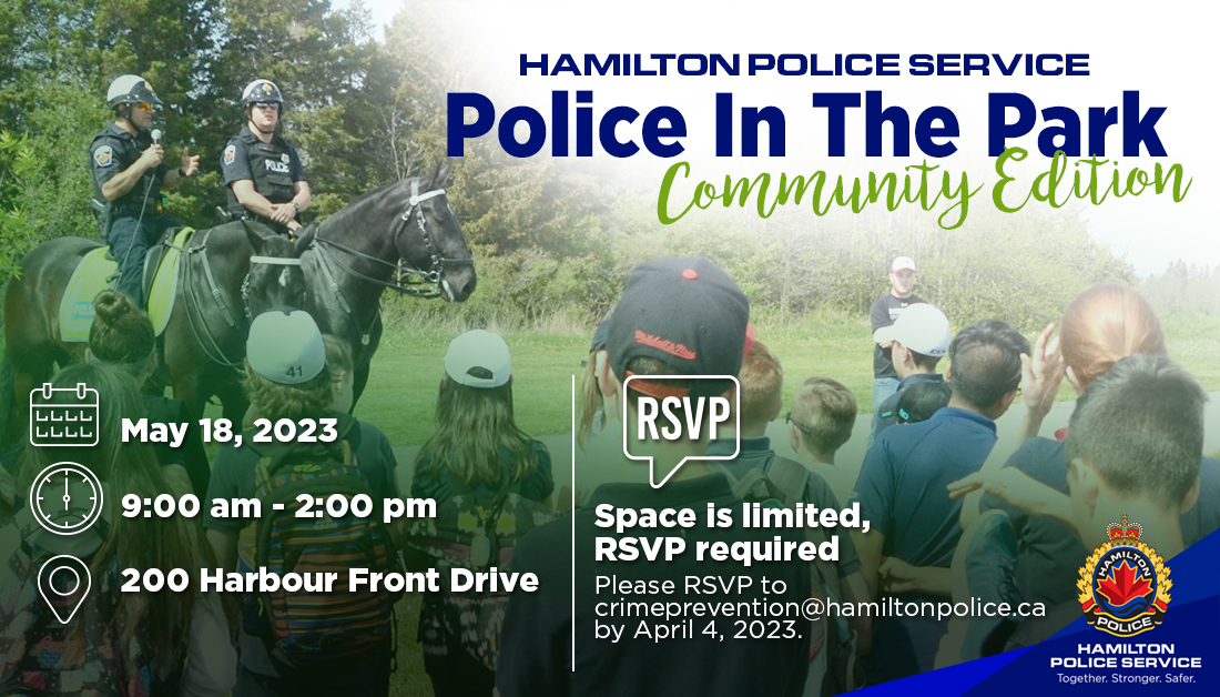 Today is the day #HamOnt.

#PoliceWeekON takes us to Bayfront Park for our annual Police in the Park event.

Hope to see you all there.
#CommunityEdition