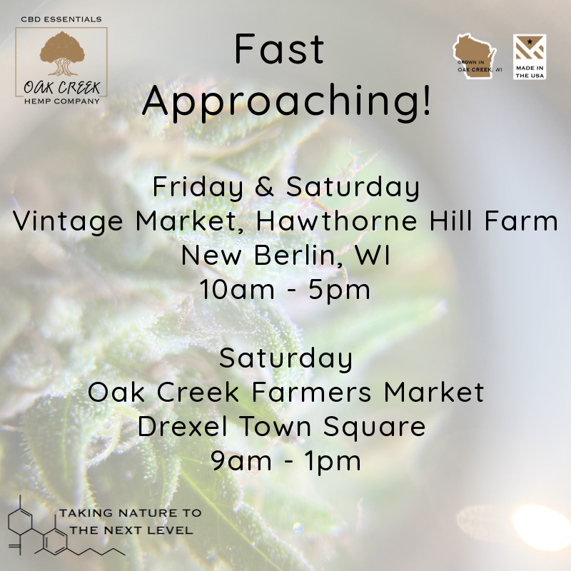 Markets start tomorrow!  We'll see you in New Berlin and Oak Creek, soon.....
wix.to/9OnEyyB
#knowyourfarmer #hemp #cbd #cbdproducts #cbdforpets