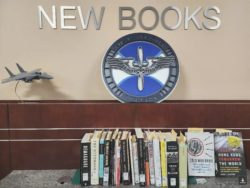 MSFRIC's tweet image. Have you checked out our New Book section this week!
It is located near the circulation desk, our new bookshelf is constantly being updated, so check back regularly to see our newest items.

#AirUniversity #AUPress #AULibrary #TeachingAndLearningCenter #MilitaryHistory #USAF