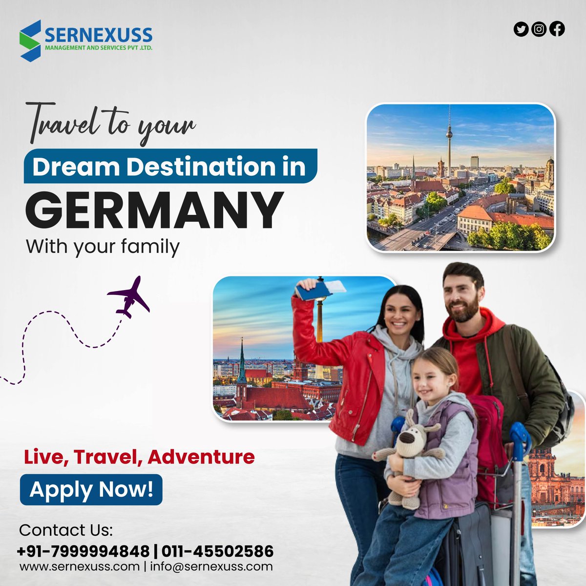 sernexuss's tweet image. Travel to your dream destination in Germany with your family

Apply now:- bit.ly/3pQBsPA

#germany #migratetogermany #immigrationconsultants #sernexussimmigration  #sernexuss