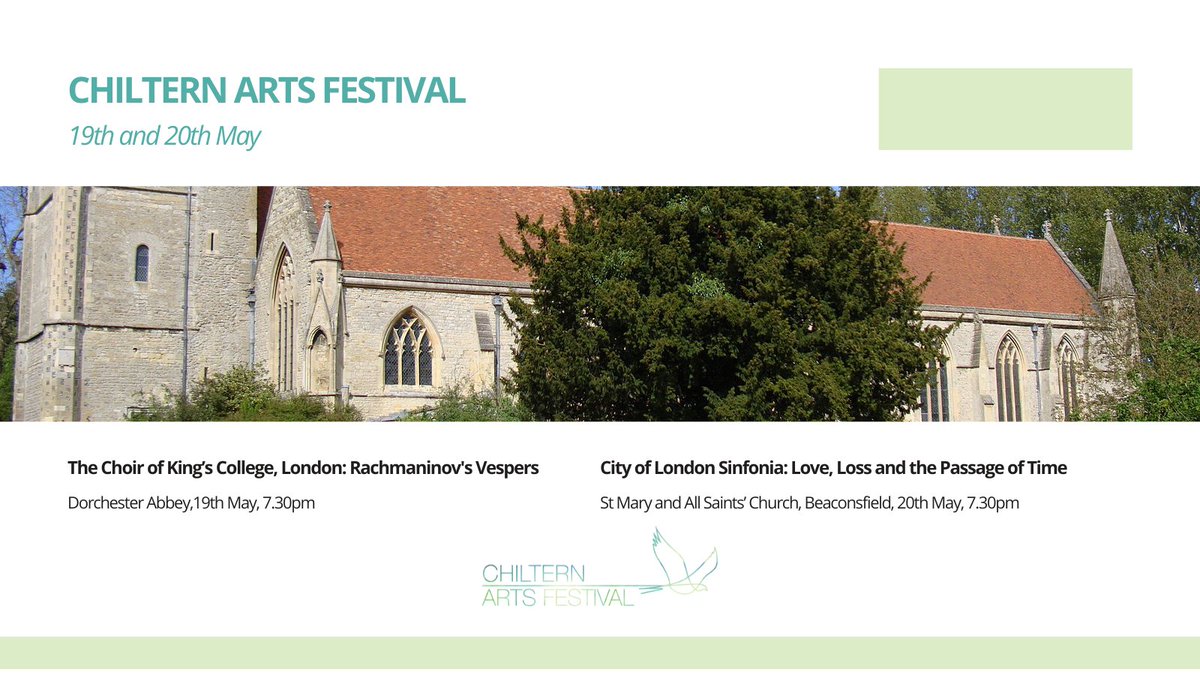 Chiltern Arts Festival (@chilternarts) on Twitter photo Don’t miss the astonishing finale to our 2023 festival! Here’s what we have in store: The <a href="/ChoirKCL/">The Choir of King's College London</a>: Rachmaninov’s Vespers, <a href="/DorchesterAbbey/">Dorchester Abbey</a>, 19th May, <a href="/CityLdnSinfonia/">City of London Sinfonia (CLS)</a>: Love, Loss & the Passage of Time, <a href="/StMarysBeaconsf/">St Mary & All Saints Church, Beaconsfield</a>, 20th May, buff.ly/3LkS5LA #classicalmusic #choir Don’t miss the astonishing finale to our 2023 festival! Here’s what we have in store: The <a href="/ChoirKCL/">The Choir of King's College London</a>: Rachmaninov’s Vespers, <a href="/DorchesterAbbey/">Dorchester Abbey</a>, 19th May, <a href="/CityLdnSinfonia/">City of London Sinfonia (CLS)</a>: Love, Loss & the Passage of Time, <a href="/StMarysBeaconsf/">St Mary & All Saints Church, Beaconsfield</a>, 20th May, buff.ly/3LkS5LA #classicalmusic #choir